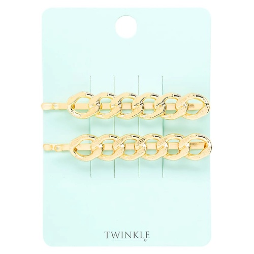 TWINKLE Заколки-невидимки для волос GOLDEN CHAIN невидимки для волос розовые 24 шт единорожка минни и единорог