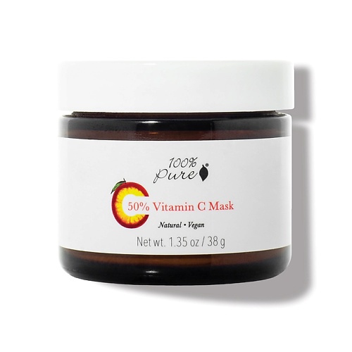 цена Маска для лица 100% PURE Маска для лица порошковая каолиновая с витамином С и Каму-Каму Vitamin C Mask
