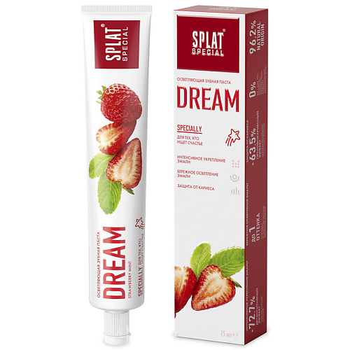 SPLAT Зубная паста DREAM splat зубная паста без фтора sensitive white снижение чувствительности и бережное отбеливание эмали