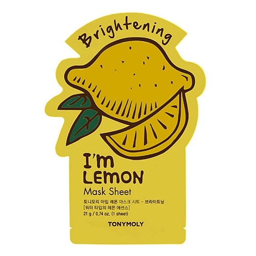 Маска для лица TONYMOLY Маска тканевая для лица с экстрактом Лимона маска для лица tonymoly маска тканевая для лица освежающая с экстрактом тыквы