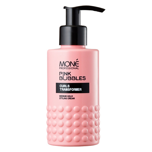 Крем для укладки волос MONE PROFESSIONAL Крем-стайлинг для вьющихся и кудрявых волос средней фиксации Pink Bubbles