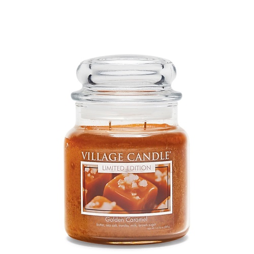 

VILLAGE CANDLE Ароматическая свеча "Golden Caramel", средняя, Ароматическая свеча "Golden Caramel", средняя