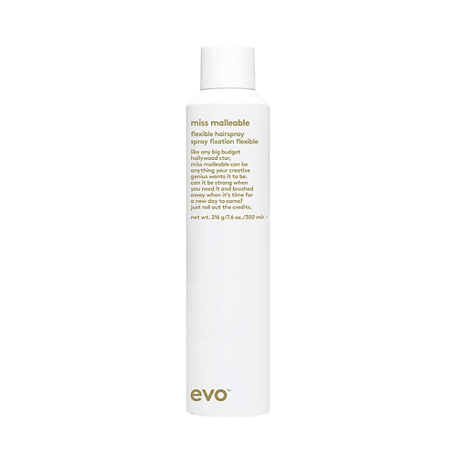 EVO [Мисс Покорность] Лак подвижной фиксации miss malleable flexible hairspray лак для волос кристалл style hairspray crystal