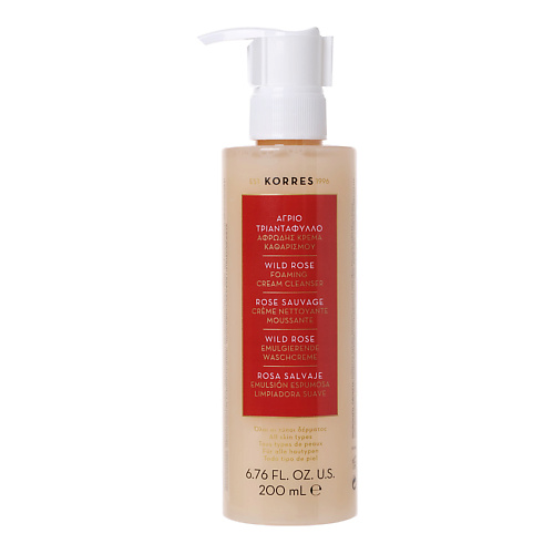 KORRES Крем для умывания пенящийся увлажняющий Дикая Роза Wild Rose Foaming Cream Cleanser