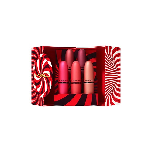 MAC Набор для губ Mistletoe Matte Powder Kiss Lipstick x 5 набор из 4 пластиковых закладок erich krause matt powder