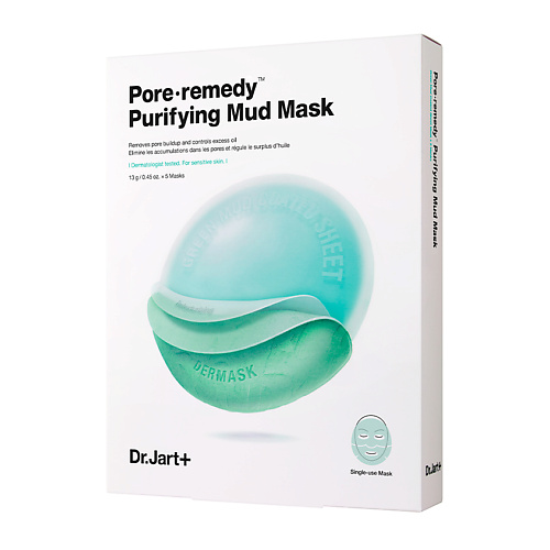 Набор масок для лица DR. JART+ Обновляющая маска для лица с зеленой глиной Dermask Pore∙Remedy Purifuing Mud Mask цена и фото