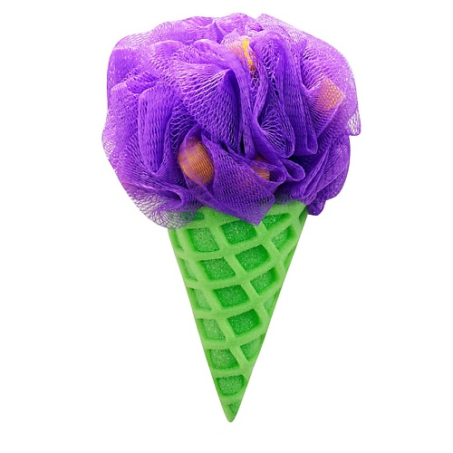 DOLCE MILK Мочалка «Мороженое» зеленая/фиолетовая мочалка для тела la miso массажная жесткая had 05 зеленая