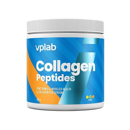 БАДы для кожи, волос и ногтей VPLAB Коллаген пептиды Collagen Peptides для красоты, гидролизованный коллаген, магний и витамин C, порошок, апельсин
