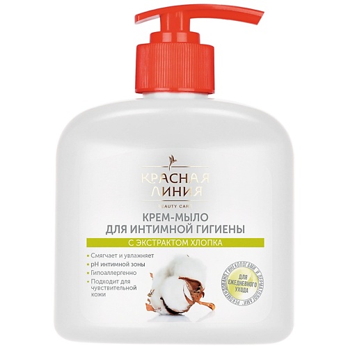 Гель для интимной гигиены КРАСНАЯ ЛИНИЯ Мыло-крем для интимной гигиены "ХЛОПОК"