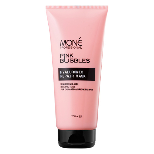 крем для укладки волос mone professional крем для волос разглаживающий pink bubbles Маска для волос MONE PROFESSIONAL Маска для восстановления волос с гиалуроновой кислотой Pink Bubbles