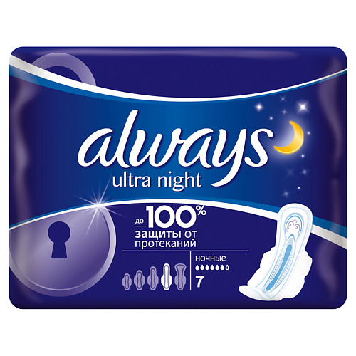 Средства для гигиены ALWAYS Ultra Женские гигиенические прокладки ароматизированные Night Single