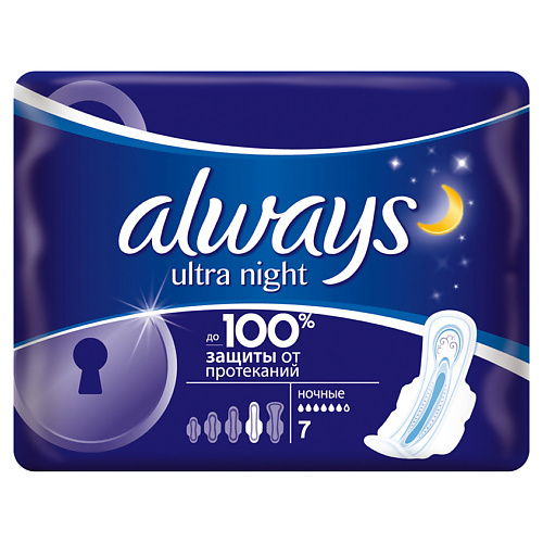 

ALWAYS Ultra Женские гигиенические прокладки ароматизированные Night Single, Ultra Женские гигиенические прокладки ароматизированные Night Single