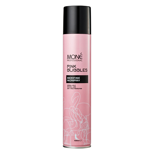 шампунь для волос mone professional шампунь для восстановления волос pink bubbles Лак для укладки волос MONE PROFESSIONAL Лак для объема и укладки волос средней фиксации Pink Bubbles