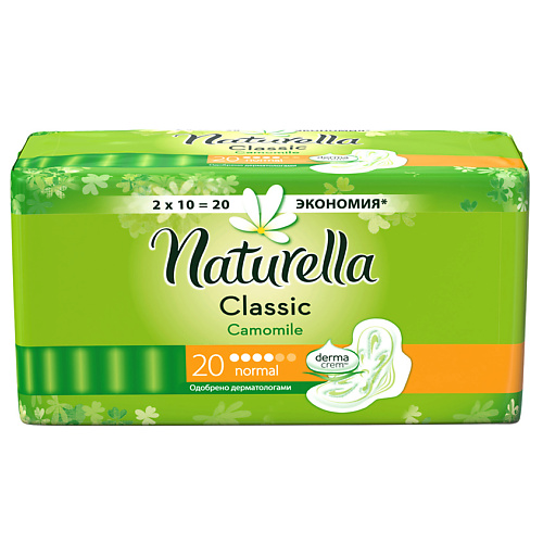 

NATURELLA Classic Женские гигиенические прокладки ароматизированные с крылышками Camomile Normal Duo, Classic Женские гигиенические прокладки ароматизированные с крылышками Camomile Normal Duo