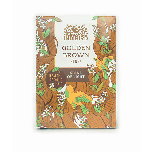 INDIBIRD Набор Хна золотисто-коричневая + Шапочка + Перчатки Golden Brown Henna