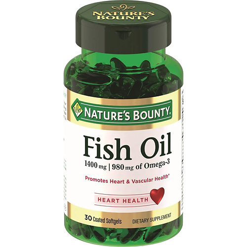 NATURE'S BOUNTY Рыбий жир Омега-3 1400 мг nature s bounty цинка хелат 25 мг