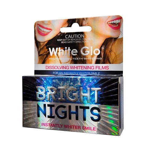 WHITE GLO Полоски отбеливающие Bright Nights №6 white secret полоски для домашнего отбеливания зубов intenso 1