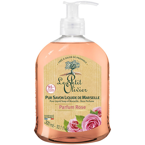 Мыло жидкое LE PETIT OLIVIER Мыло марсельское жидкое Роза Parfum Rose Liquid Soap 100% handmade natural fibrous rose soap dionel rose 130 g