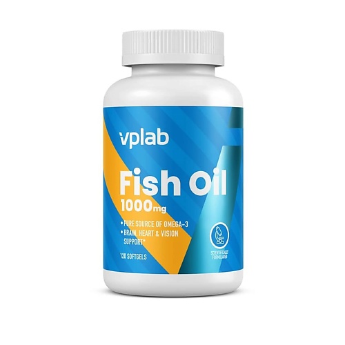 VPLAB Рыбий жир Fish Oil, омега-3 незаменимые жирные кислоты, витамины А, D, Е elemax бад к пище омега 3 жирные кислоты 790 мг