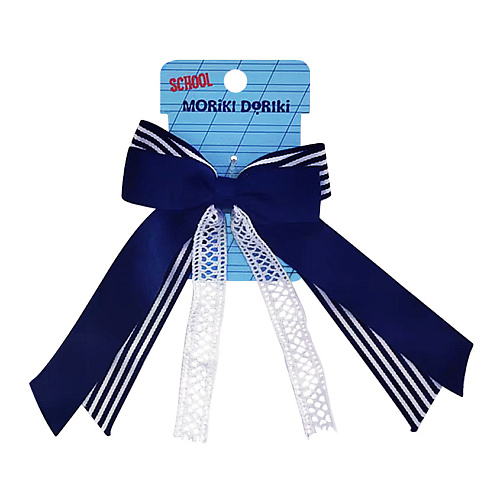 Резинка для волос MORIKI DORIKI Сине-белый бант на резинке SCHOOL Collection Blue&White bow elastic