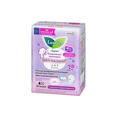 

LAURIER Прокладки на каждый день LAURIER BEAUTY STYLE Premium Fresh с цветочно-ягодным ароматом 54 шт, Прокладки на каждый день LAURIER BEAUTY STYLE Premium Fresh с цветочно-ягодным ароматом 54 шт