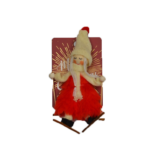 TWINKLE Декоративная ёлочная игрушка GIRL RED ёлочная игрушка ёлочка со снеговиком от батареек свечение тёплое белое
