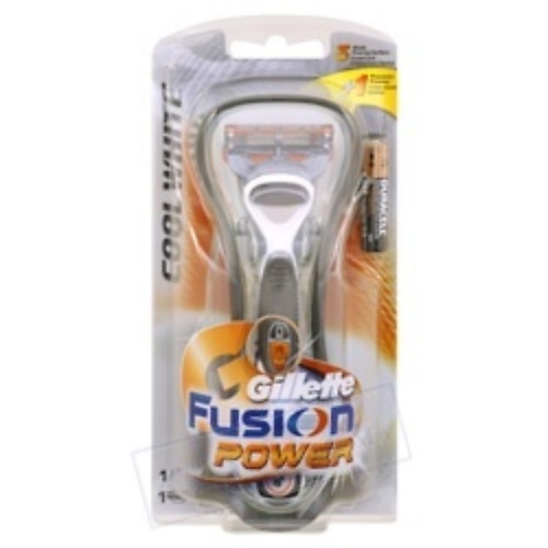

GILLETTE Бритва Gillette Fusion Cool White Power с 1 сменной кассетой, Бритва Gillette Fusion Cool White Power с 1 сменной кассетой