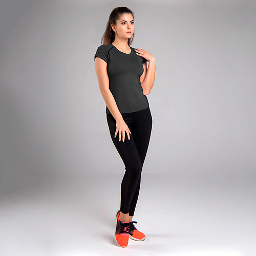 OEMEN Футболка женская темно-серая nike женская футболка поло с коротким рукавом nike sportswear essentials dv7885 611