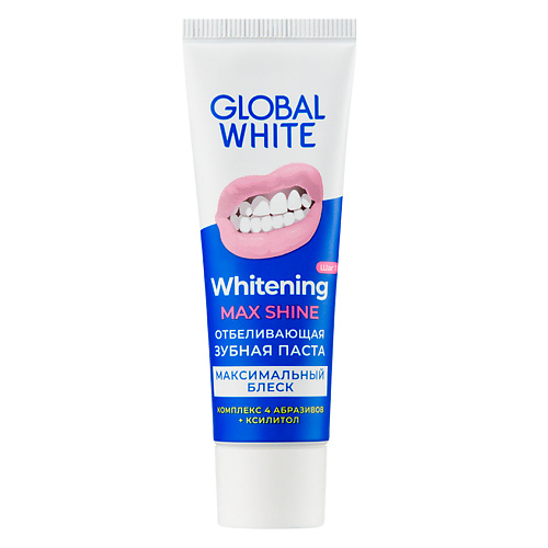 GLOBAL WHITE Зубная паста отбеливающая Max Shine splat отбеливающая зубная паста для защиты от бактерий и вирусов splat special love любовь