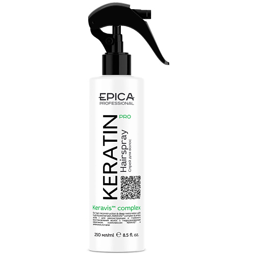 Спрей для ухода за волосами EPICA PROFESSIONAL Спрей для реконструкции и глубокого восстановления волос Keratin Pro спрей для ухода за волосами epica professional спрей для сухих волос двухфазный увлажняющий intense moisture