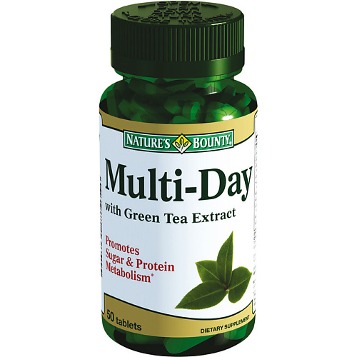 Витамины, антиоксиданты, минералы NATURE'S BOUNTY Витаминно-минеральный комплекс с экстрактом зеленого чая 1679 мг