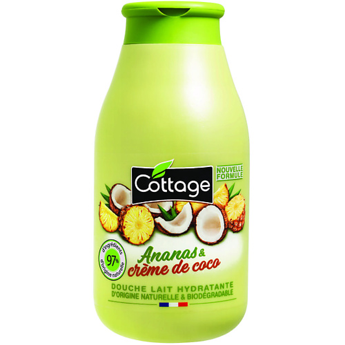 Гель для душа COTTAGE Молочко для душа увлажняющее Ананас Кокос Energizing Shower Gel Pineapple And Coconut Cream