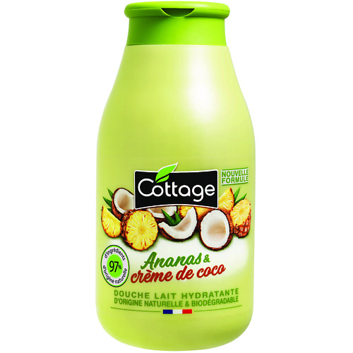 Гель для душа COTTAGE Молочко для душа увлажняющее Ананас Кокос Energizing Shower Gel Pineapple And Coconut Cream ухаживающий крем гель для душа mixit super food caring shower cream gel coconut 400 мл