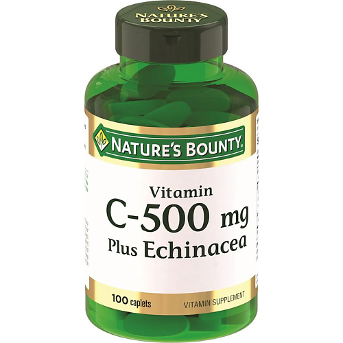 NATURE'S BOUNTY Витамин С 500 мг плюс эхинацея nature s bounty витамин с плюс цинк 750 мг