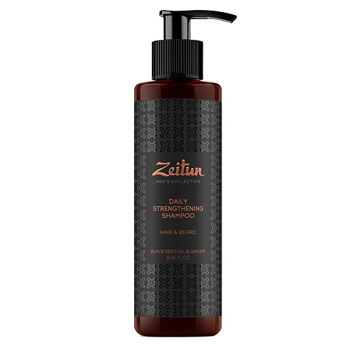 Шампунь для волос ZEITUN Шампунь для волос и бороды укрепляющий с имбирем и черным тмином Men's Collection. Daily Strengthening Shampoo