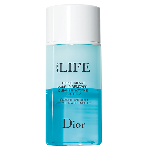 фото Dior средство для снятия макияжа с глаз, губ и бровей с тройным действием dior hydra life bi-phasic make-up remover