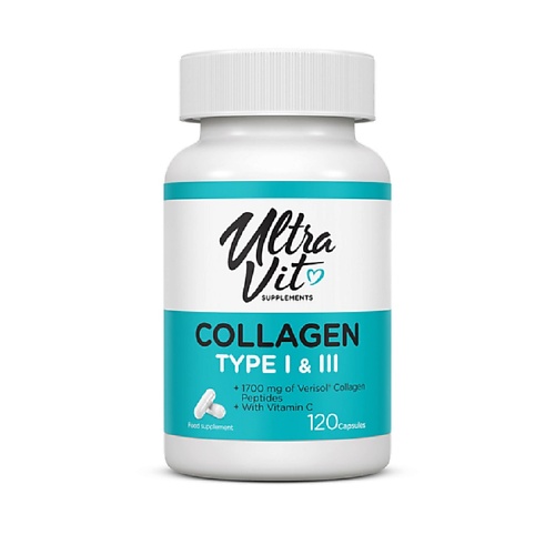 ULTRAVIT Collagen I & III типа vplab коллаген пептиды collagen peptides для красоты гидролизованный коллаген магний и витамин c порошок лесные ягоды