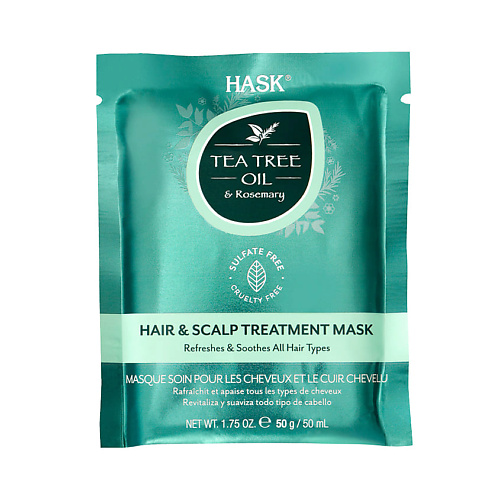 Маска для волос HASK Маска для волос укрепляющая с маслом чайного дерева и экстрактом розмарина Tea Tree Oil Treatment Mask