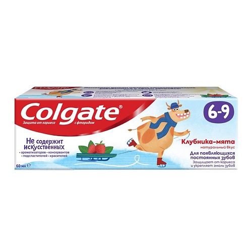 COLGATE Детская зубная паста с фторидом 6-9 Клубника-мята colgate детская зубная паста без фторида 3 5 нежная мята