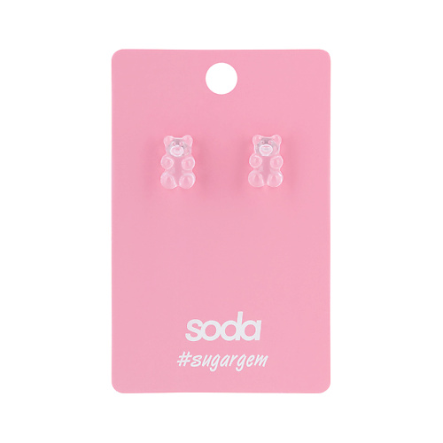 

SODA Серьги PINK BEAR #sugargem, Серьги PINK BEAR #sugargem