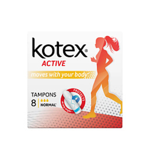 KOTEX Тампоны ACTIVE Нормал тампоны kotex active супер 8 шт