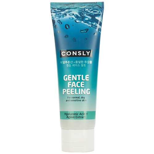 Гель для умывания CONSLY Гель для деликатного очищения отшелушивающий Gentle Face Peeling With Hyaluronic Acid And Agave цена и фото