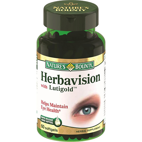 БАДы для глаз NATURE'S BOUNTY Комп. антиоксидантов для здоровья глаз Гербавижн и Лютиголд