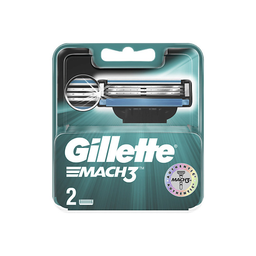 GILLETTE Сменные кассеты для бритья MACH3 gillette мужская бритва 1 кассета с 2 лезвиями для чувствительных участков king c gillette