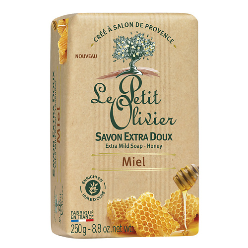 Мыло твердое LE PETIT OLIVIER Мыло нежное питательное с ароматом Мёда Miel Extra Mild Soap le petit olivier мыло нежное цветок апельсина 200 г