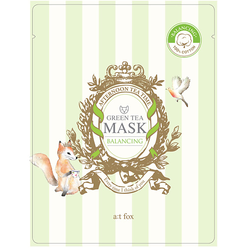 фото A;t fox маска для лица, поддерживающая гидро-липидный баланс кожи green tea