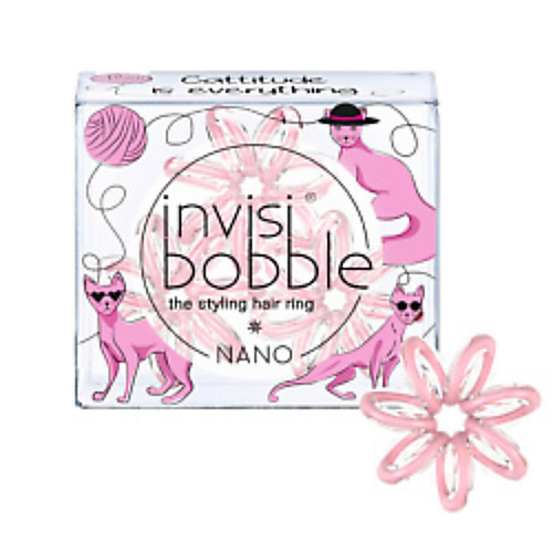 Резинка для волос INVISIBOBBLE Резинка-браслет NANO Cattitude Is Everything резинка для волос invisibobble nano crystal clear 1 шт