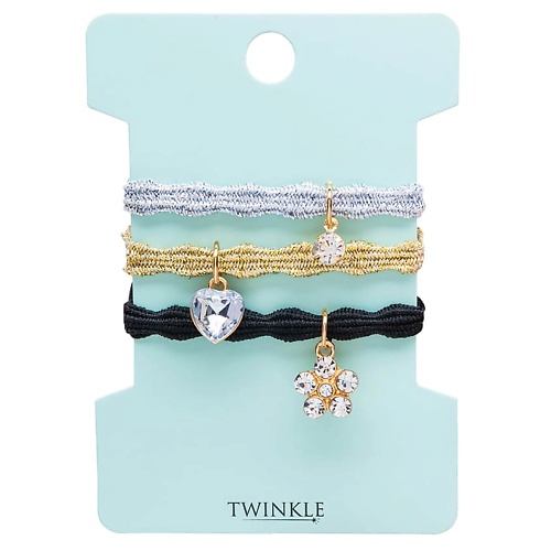 TWINKLE Резинки для волос SILVER, GOLD, BLACK