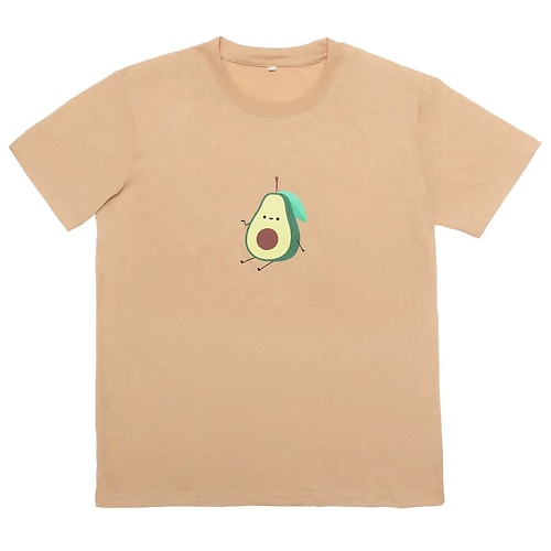 Одежда ЛЭТУАЛЬ Женская футболка с принтом Авокадо, цвет песочный,