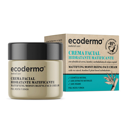 Крем для лица ECODERMA Крем для лица увлажняющий матирующий Mattifying Moisturizing Face Cream крем для лица declaré крем для лица увлажняющий матирующий hydroforce extra mat moisture cream